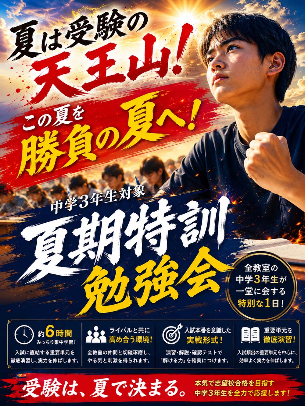 ステップアップ一大イベント「中3生対象：夏期特訓」開催！